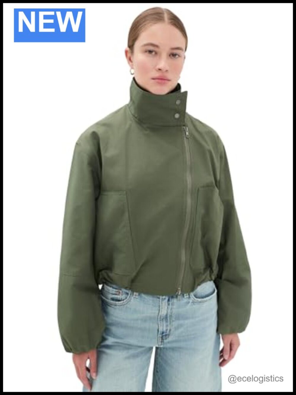 Vince Sculpted Parachute Jacket Anorak Zip Long Sleeve